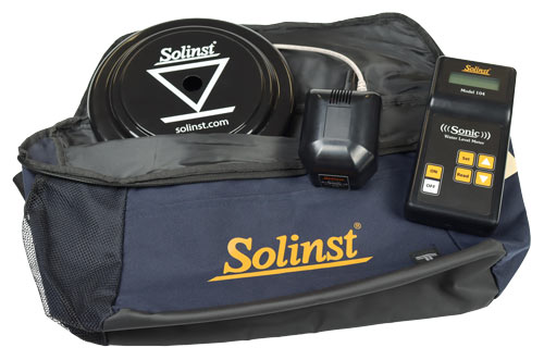 solinst sonic water level meter with field bag and frisbee disk
